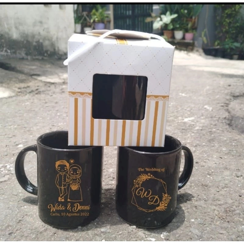 Mug Keramik Hitam Custom Sablon / Mug Custom Design