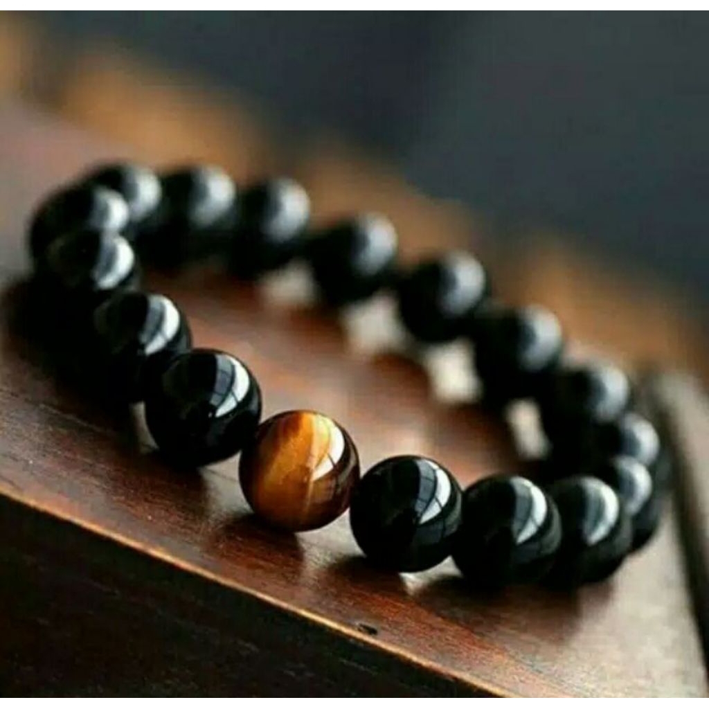 Gelang Black Onyx Mata Tiger Eye