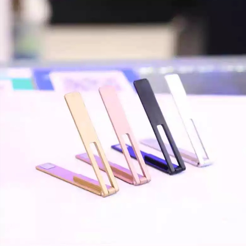 Big Sale Tipis Banget Stand Stainless Metal Holder Hp Ultra-Slim Phone Stand Self-Adhesive Folding