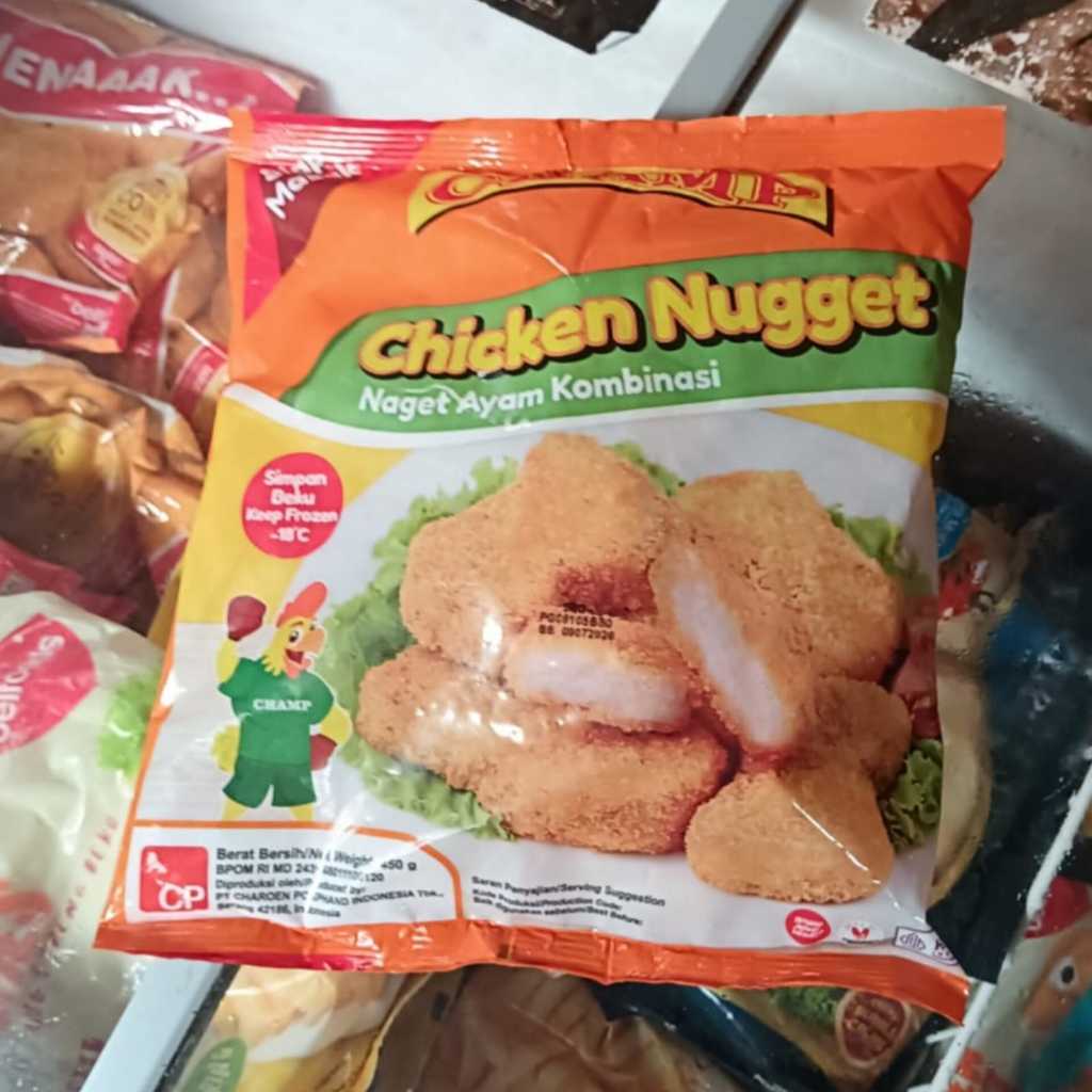 

Champ Chicken Nugget Ayam Kombinasi Bentuk Reguler 500grm/250grm Zabir Frozen Food