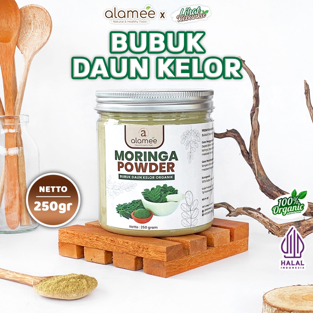 

ALAMEE Daun Kelor Bubuk Moringa Powder Serbuk Organik Tanpa Gula Minuman 250gr LIHAT KEBUNKU