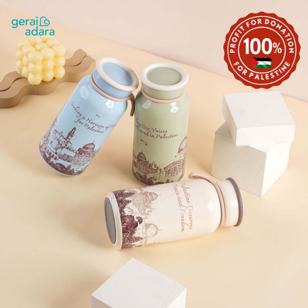 Tumbler Palestina - Botol Minum Motif Palestina - Merchandise Palestina | Owena Series | Gerai Adara