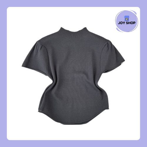 JOYSHOP Baju Atasan Rajut Wanita Inner Turtleneck Kerah Tinggi Lengan Pendek Fashion Korea BJ1647