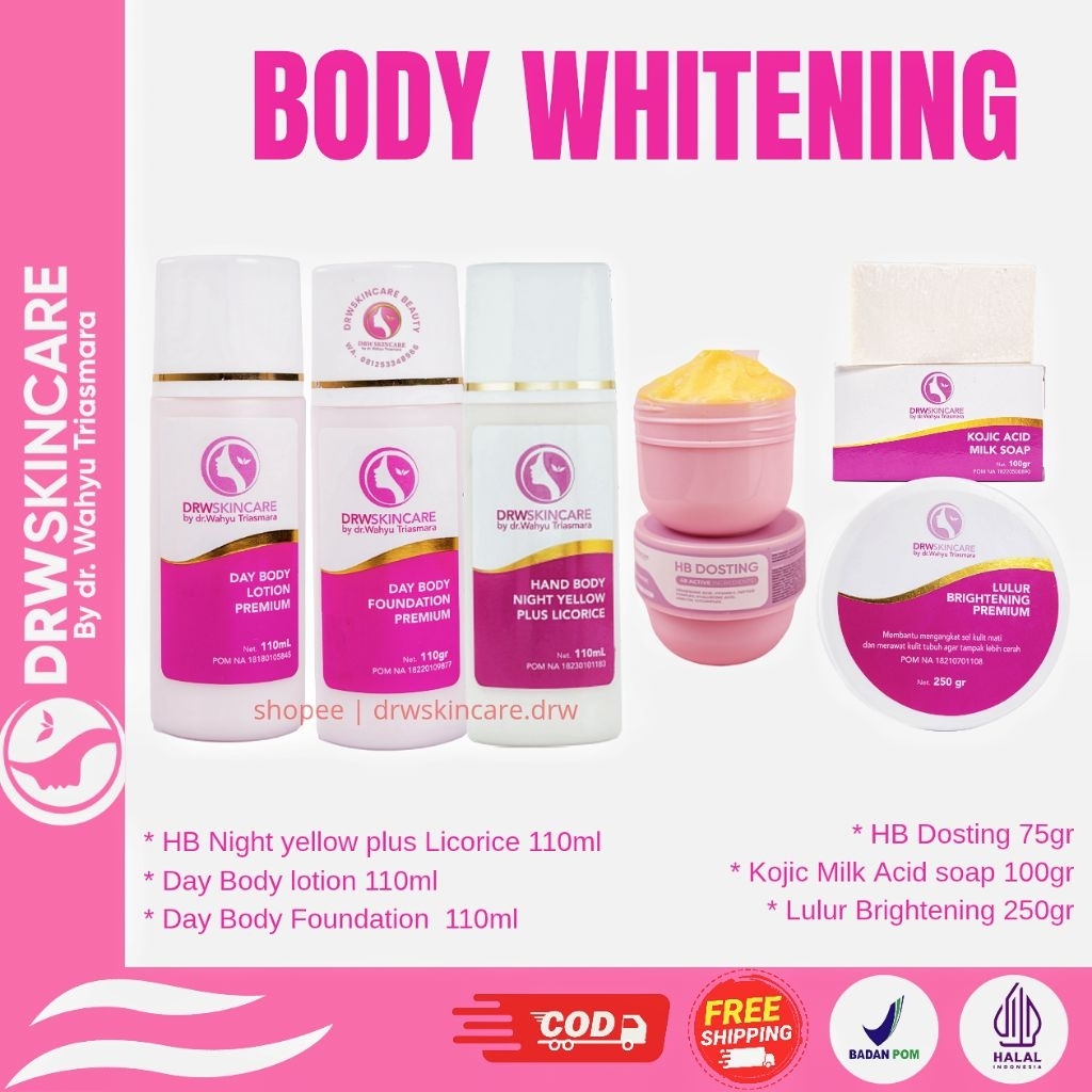 DRW SKINCARE HANDBODY DOSTING DAY & NIGHT  LOTION BODY WHITENING REJUVENATION HB RACIK BPOM  (COD)