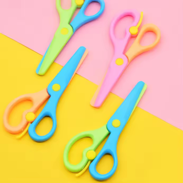 

[cod bisa] gunting kertas anak gunting kertas bahan plastik warna-warni gunting origami safety plastik rounded scissors kids