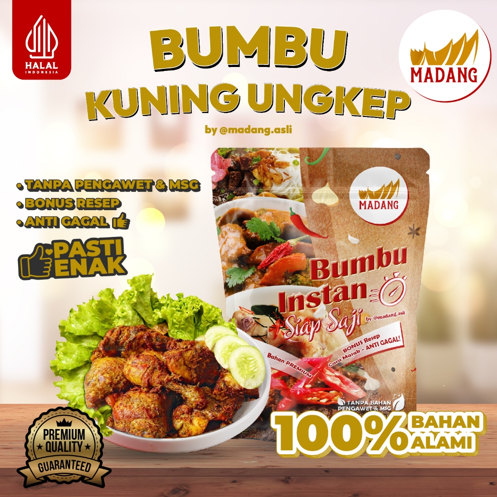 

Bumbu Kuning Instan / Bumbu Ungkep Kuning / Bumbu Ayam Ungkep Premium