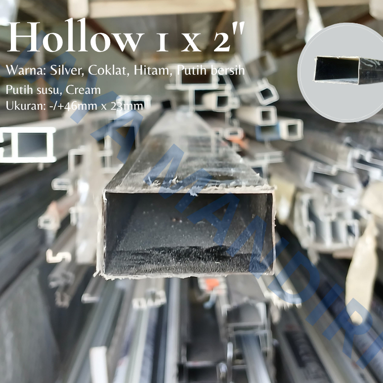 JMG - HOLLOW ALUMUNIUM 1 X 2" MERK INKALUM