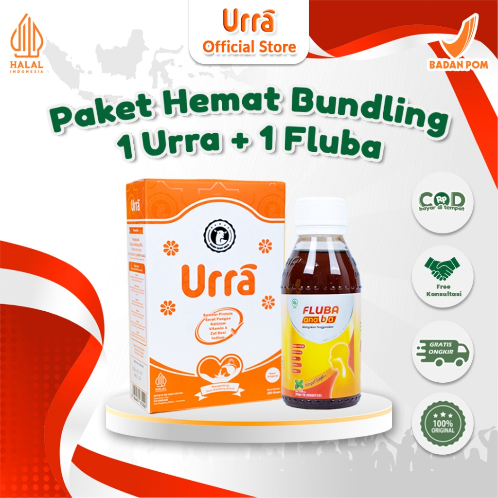 

[Paket Bundling] Urra Susu Kambing Saanen 1 Box dan Fluba Anaba Madu Herbal 1 Botol