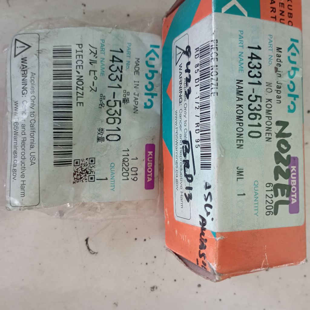 nozzle kubota rd85 original 4lubang/noksel kubota rd85 ori 4lubang