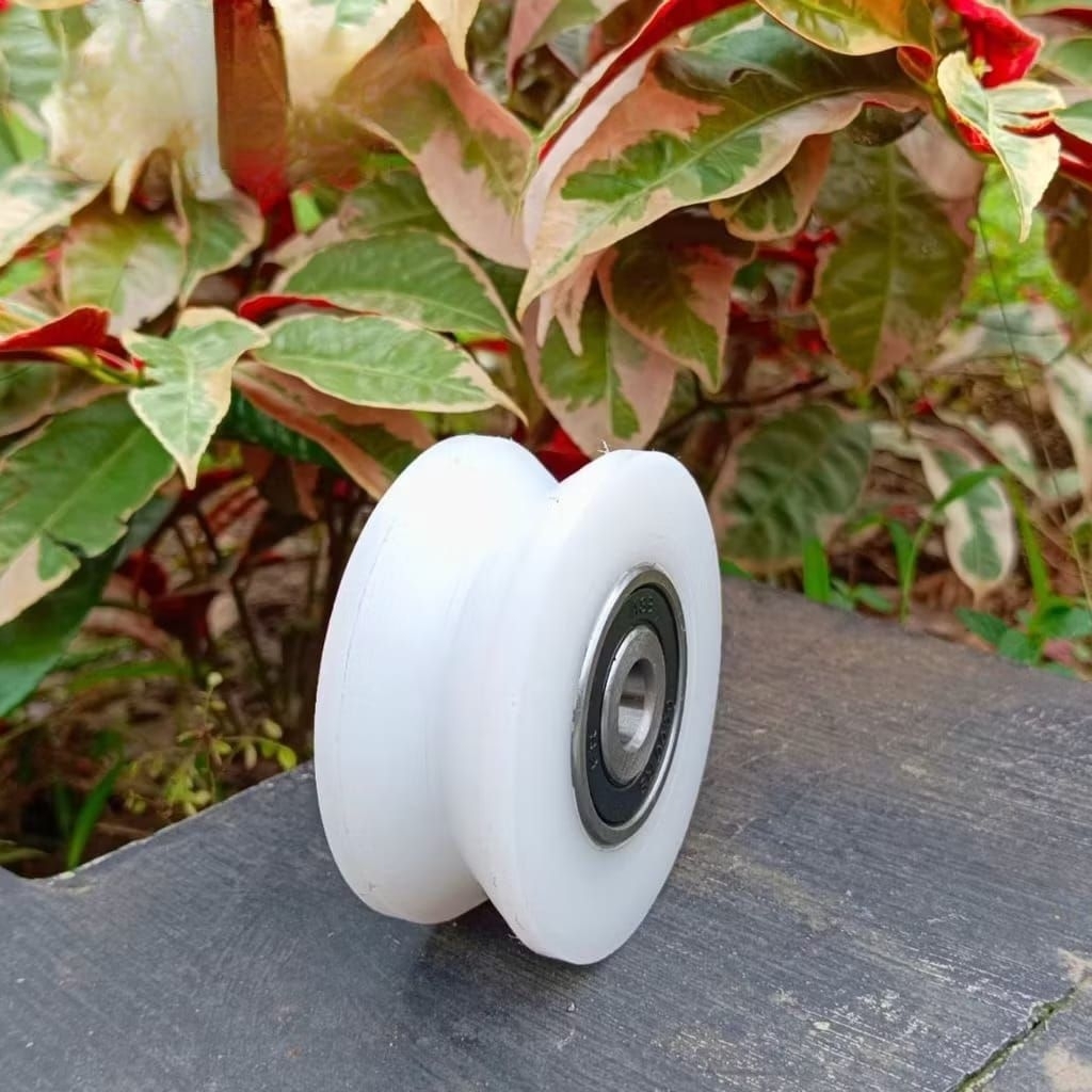 Roda Pagar Nilon Bubut Pagar Stainless Tanpa Rumah Uk 6cm Roda Pagar Nilon Roda Pintu Besi Stainless