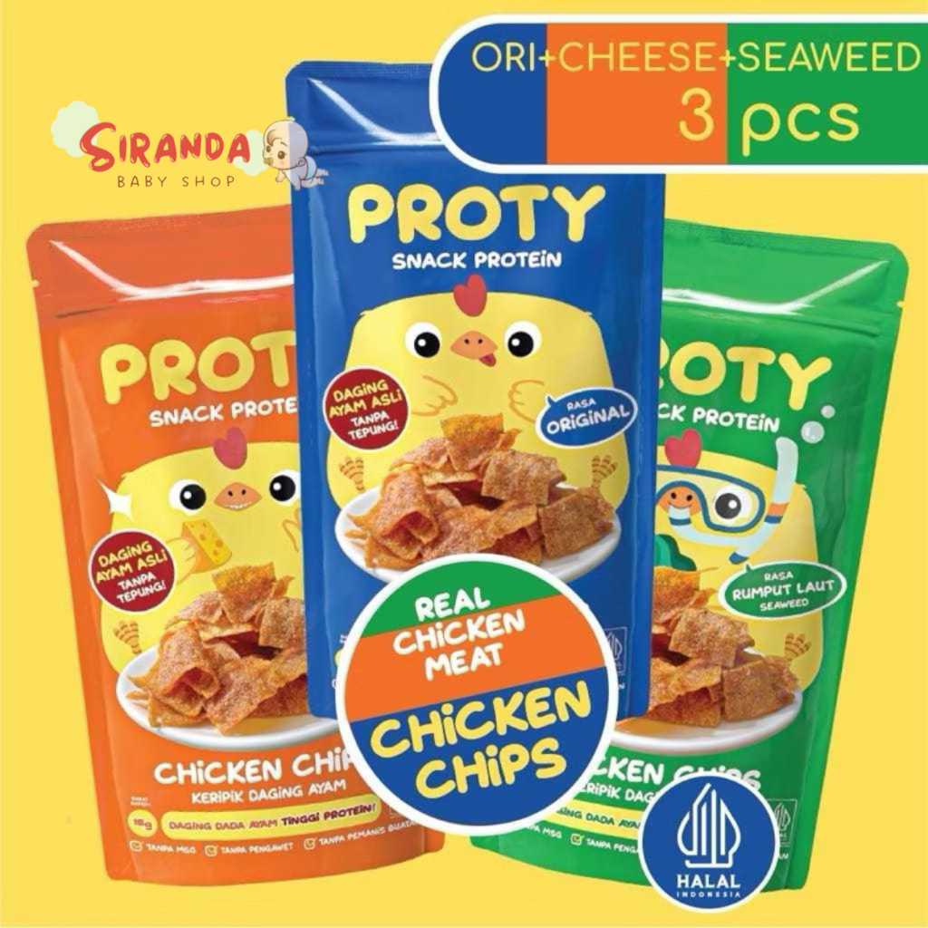 

PROTY Chicken Chips Original (1 pcs) - Keripik Daging Ayam Krispi - Snack Cemilan Protein Sehat - 18 gr.
