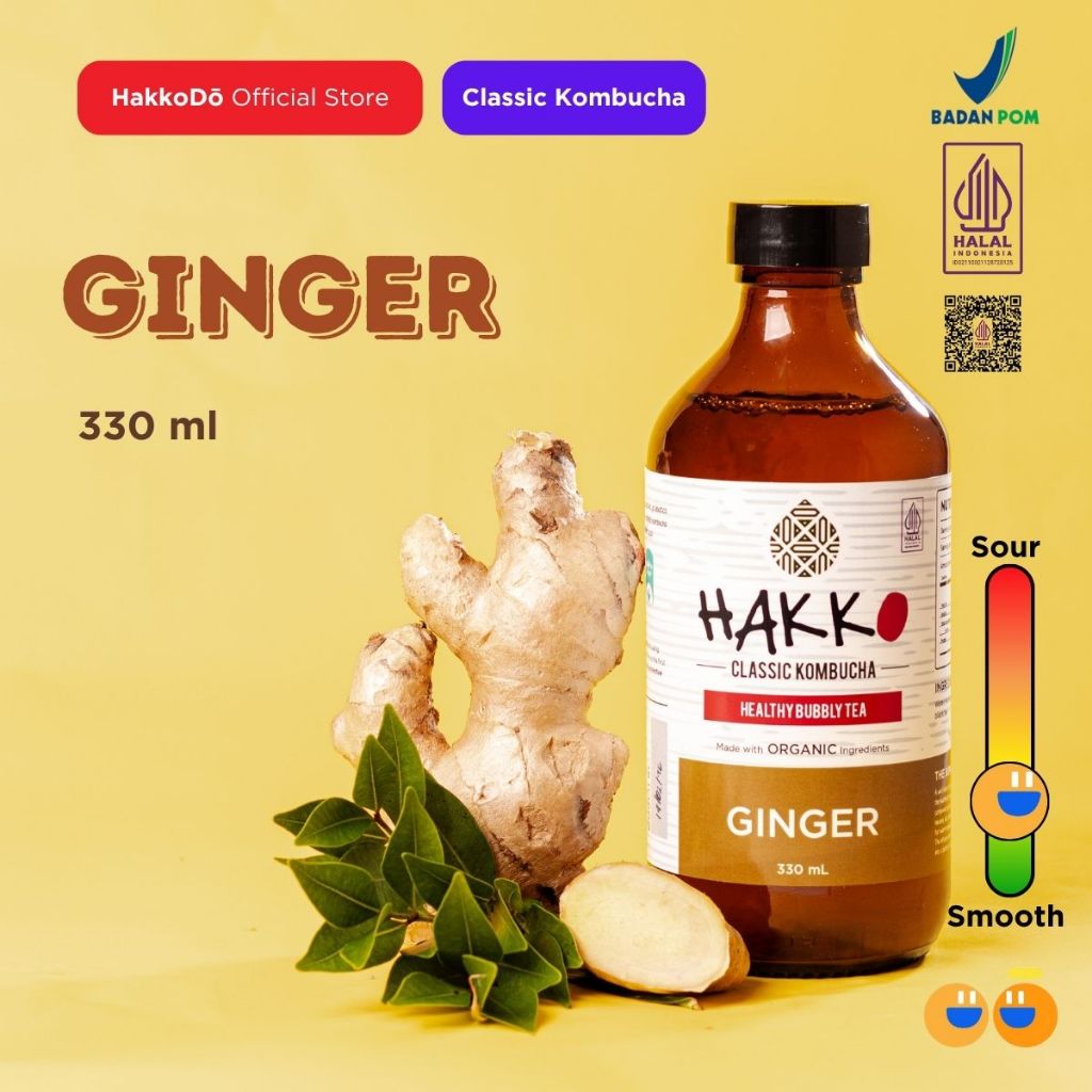 

Hakko Kombucha Ginger/ Jahe 330ml Healthy Bubbly Tea