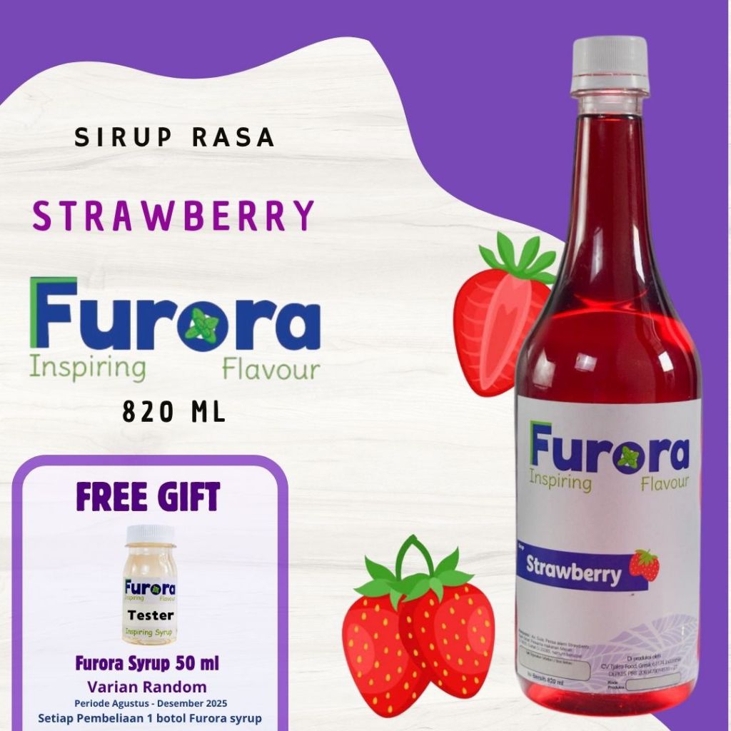 

Sirup Strawberry 820 ml - Furora Syrup l Sirup Cafe