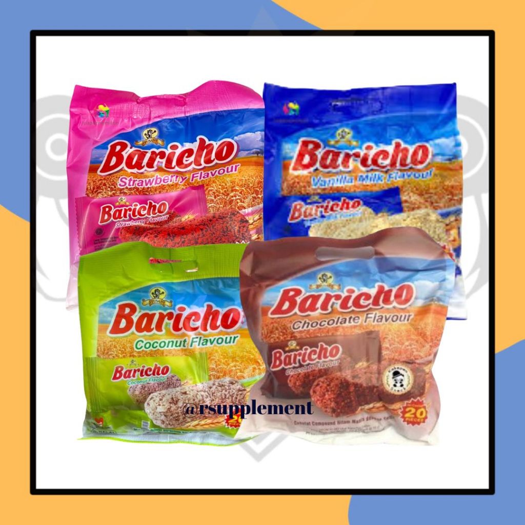 

Baricho Pusan Snack Oat 20pcs/pack Camilan Gandum Sereal Bar Coklat Vanilla Strawberry Coconut
