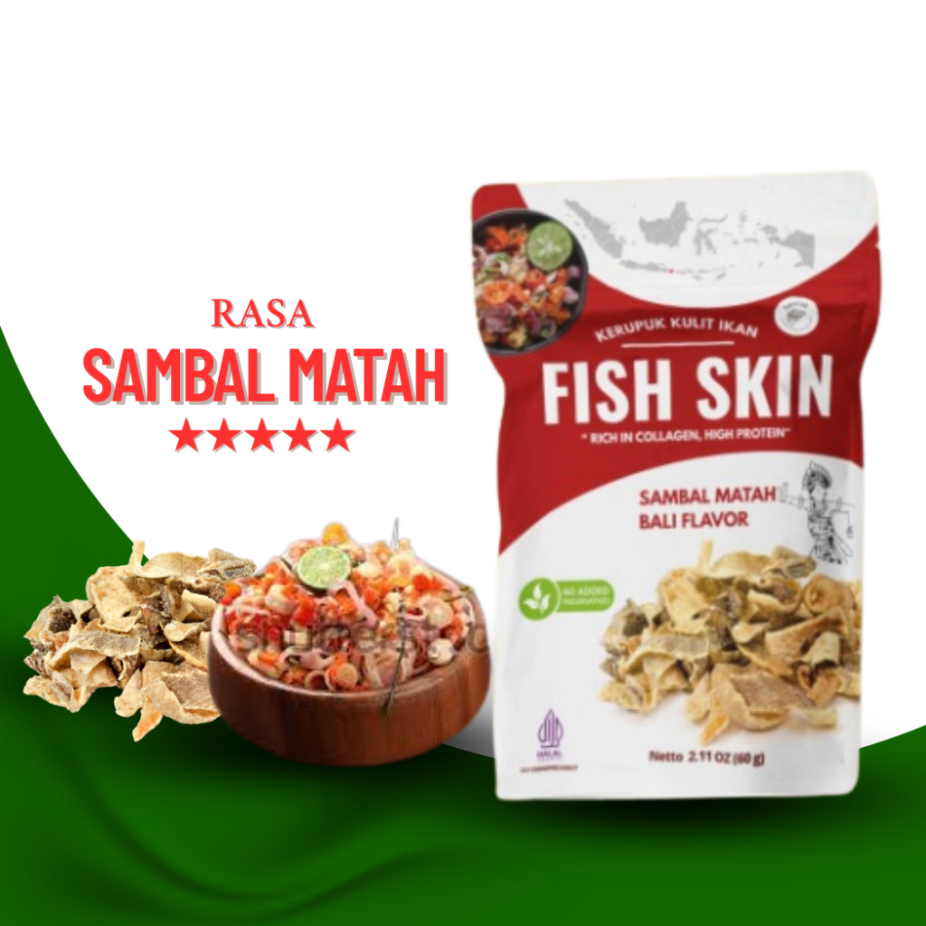 

Caliofish Fish Skin Kerupuk Kulit Ikan Patin Pedas Keripik Kulit Ikan Spicy