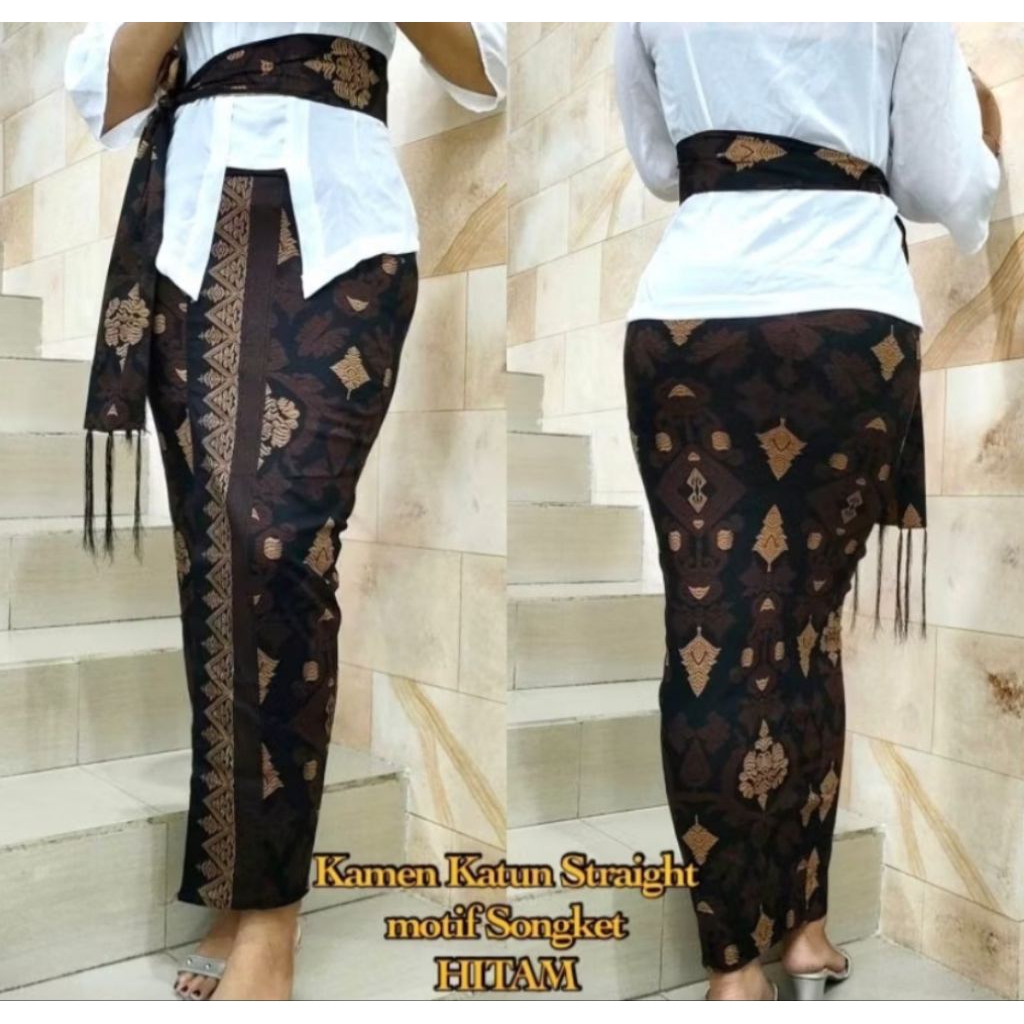 Kamen Jadi Katun Strait Motif Songket Set Selendang Premium Terbaru | Kamen Bali | Kamen Jadi Bali |