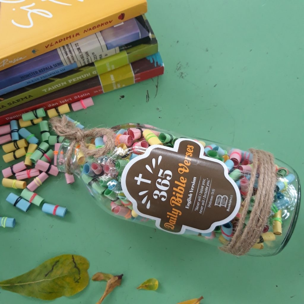 Moonmarket 365 Pcs Ayat Alkitab Harian-Jar Ayat Alkitab-Daily Bible Verses-Kado Unik-Hadiah