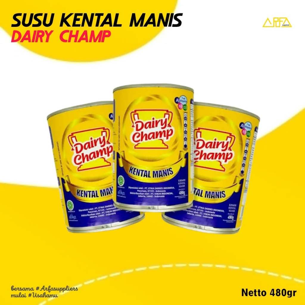 

Dairy Champ Kental Manis 480gr | Krimer Susu Kental Manis Putih