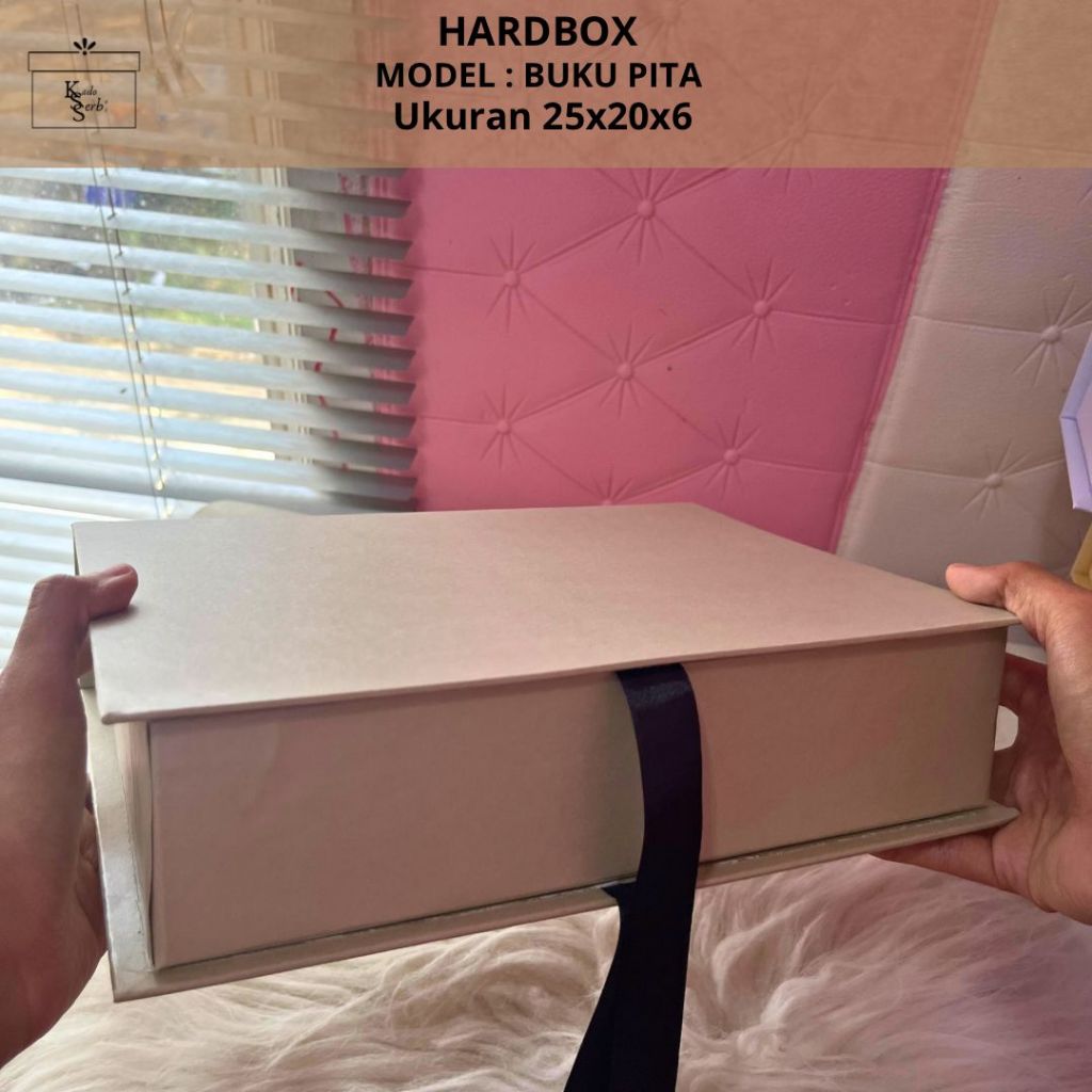 

Hardbox model buku pita 25x20x6cm I Kotak Kado I Hampers I Giftbox I bridesmaid box