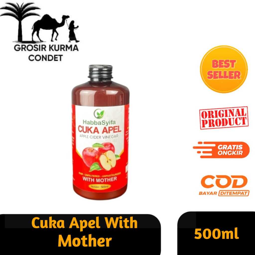

Cuka Apel Original Organik With Mother 500ml Habbasyifa Apple Vinegar