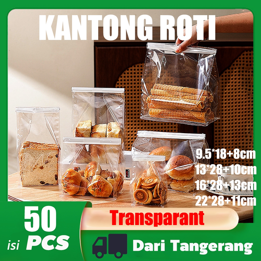 

50PCS Roti Bag/ Kantong Roti Kertas Transparan / Paper Bag Roti