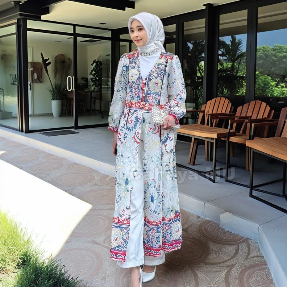 Tunik Rayon Motif Premium Terbaru/Tunik Bunga/Tunik Kondangan