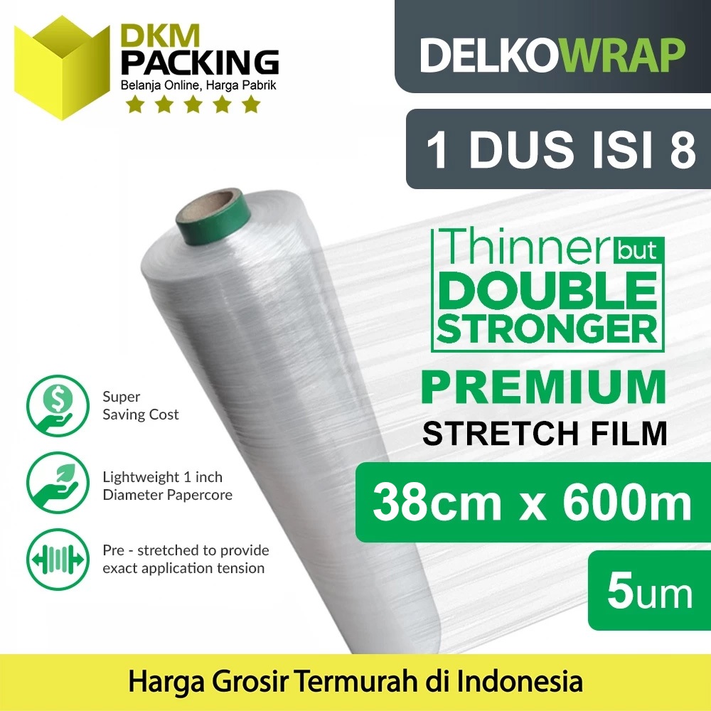 

Plastik Wraping Stretch Film BOLT 38x600m Wrapping DUS DELKOWRAP