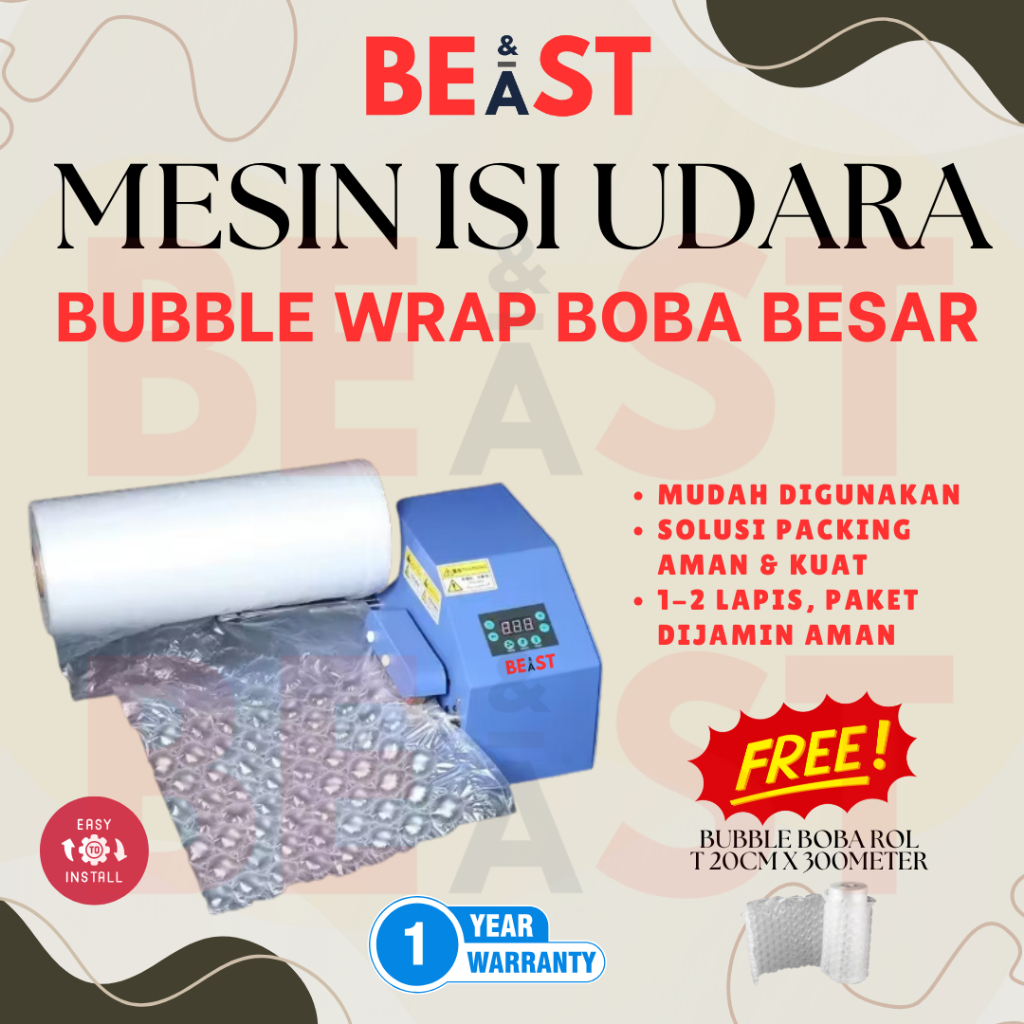 

MESIN ISI UDARA BUBBLE WRAP BOBA BESAR ANGIN BIKIN BUBBLE WRAP SENDIRI OTOMATIS PACKING PAKET