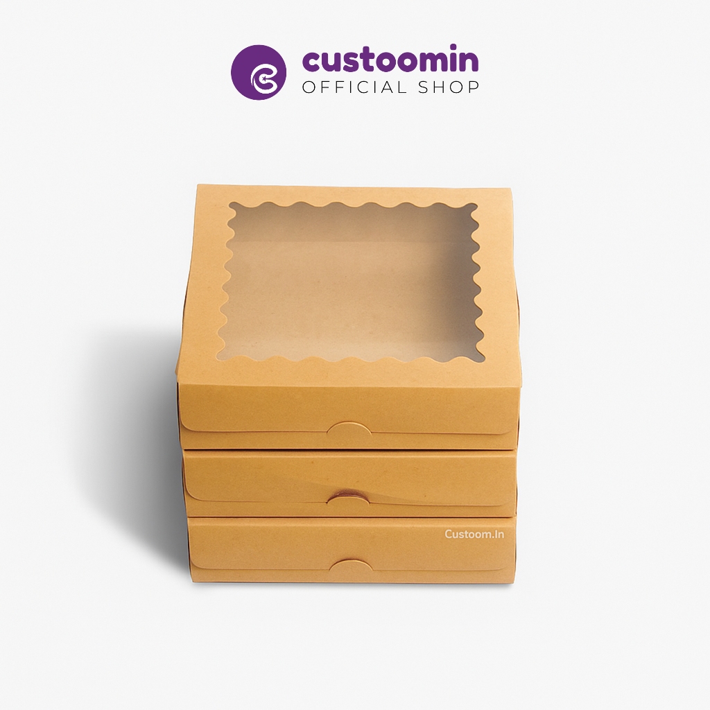 

2020 Kardus Snack Window (Ukuran 20x20x5 cm) - Kardus Kue Bolu - Kotak Brownies | Custoom.in