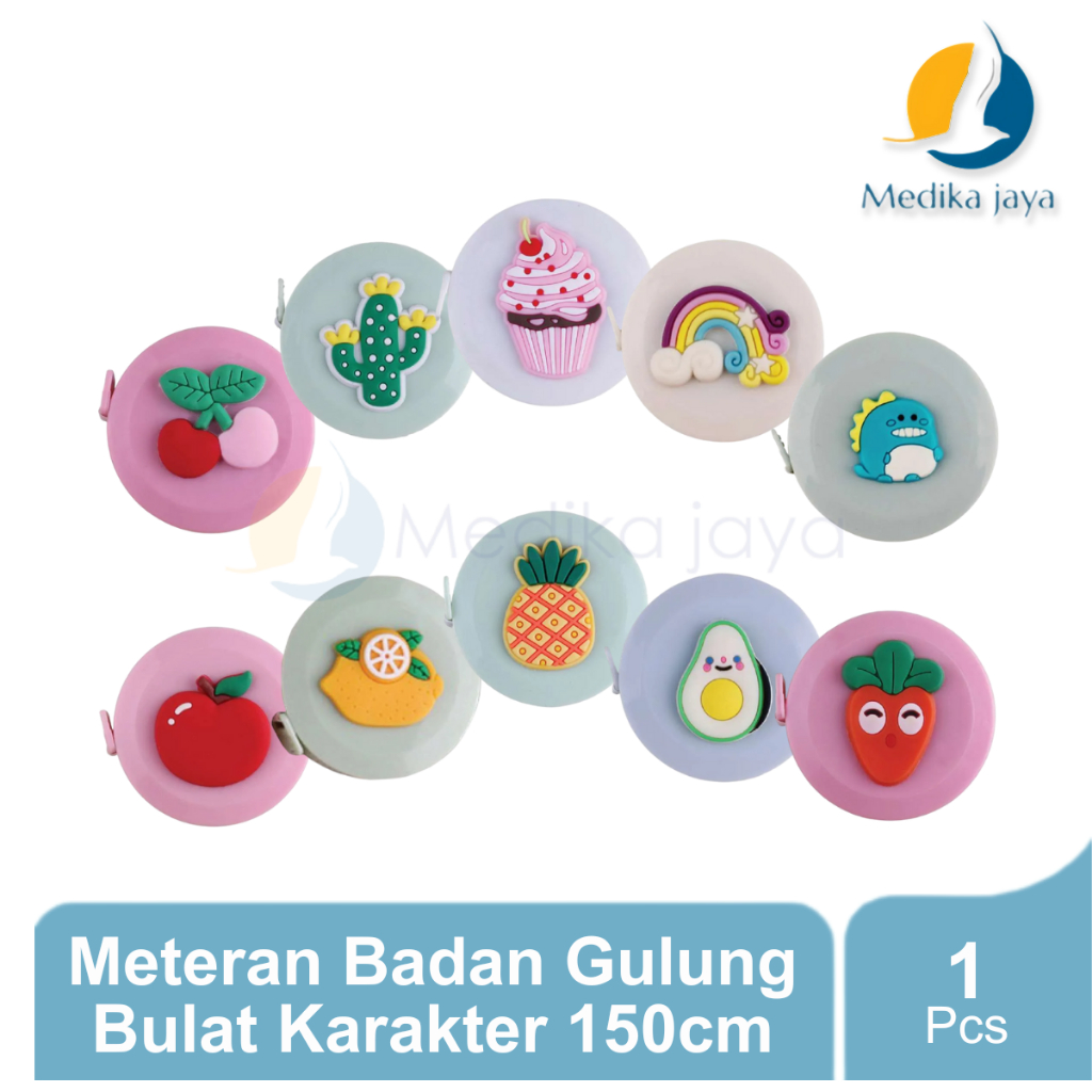 Meteran Badan Gulung Bulat Karakter 150cm / Meteran Gulung Badan Kartun 150 cm / Meteran Serbaguna /