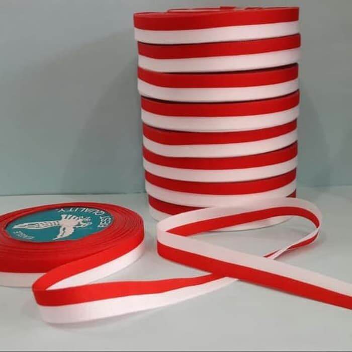 

Pita Satin MERAH PUTIH 1/2" 1.3 cm Saten 1/2 Inch Kain Polos Souvenir Garmen Parcel Hampers Per ROLL