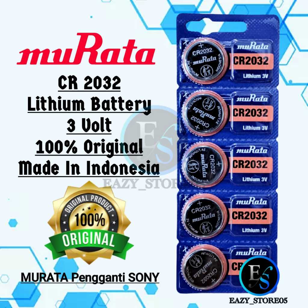 Murata CR2032 3V Original Batre Remote Control CR 2032 Lithium Battery Kualitas SONY