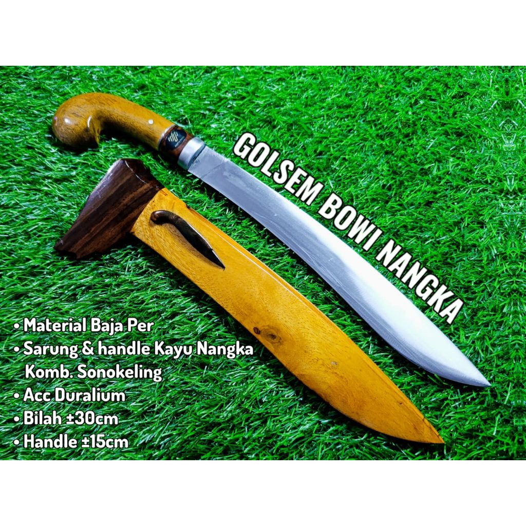 Pisau sembelih golsem Bowie kayu nangka