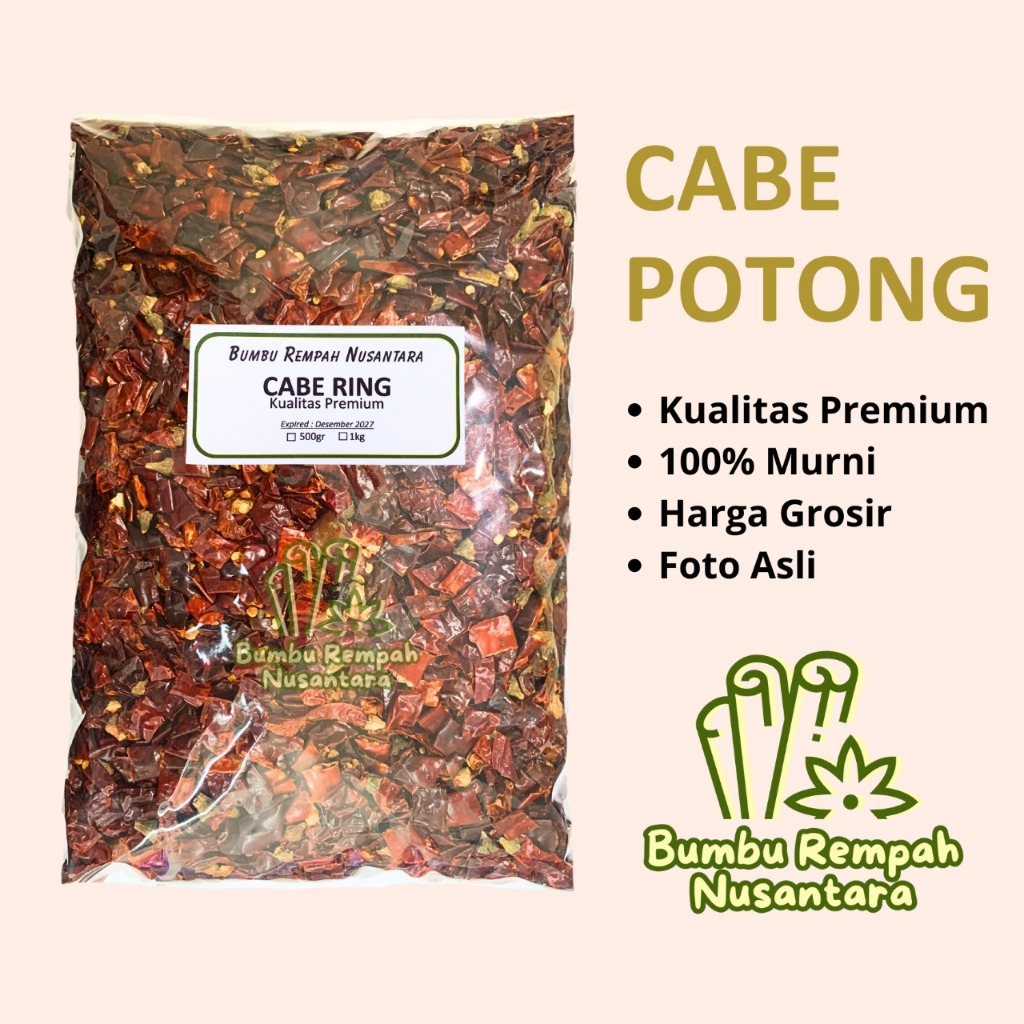 

Cabe potong 500g 1kg - Rempah Asli Murni | BUMBU REMPAH NUSANTARA | Bumbu Dapur Nusantara Grosir Murah