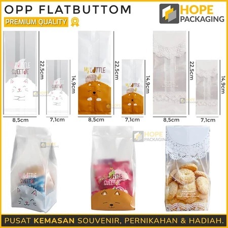 

[Harga / 5 Pcs] Opp Flatbuttom/Kemasan Kue/Souvenir Ulang Tahun/Plastik Cookies Non Sealer