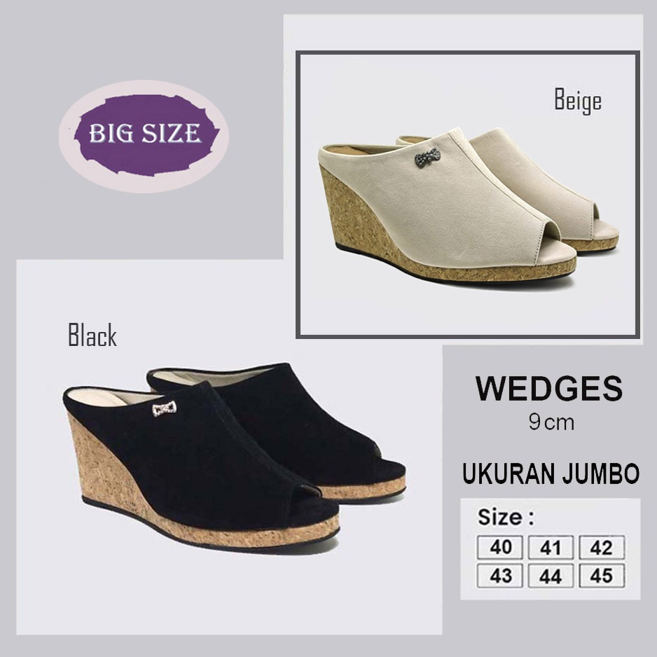 Sandal Wedges Wanita Big Size Jumbo 40-41-42-43-44-45