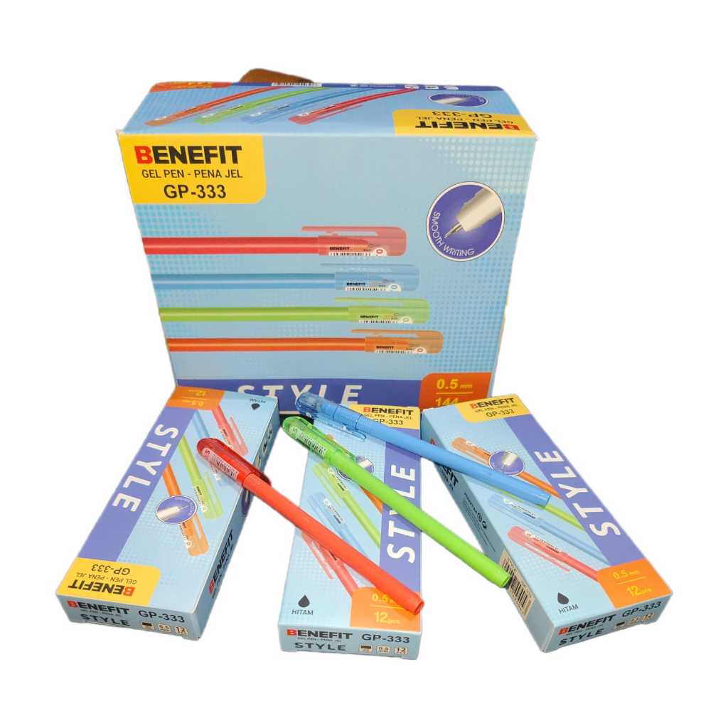 

PULPEN GEL BENEFIT GP-333 HARGA 1 PACK ISI 12 PCS