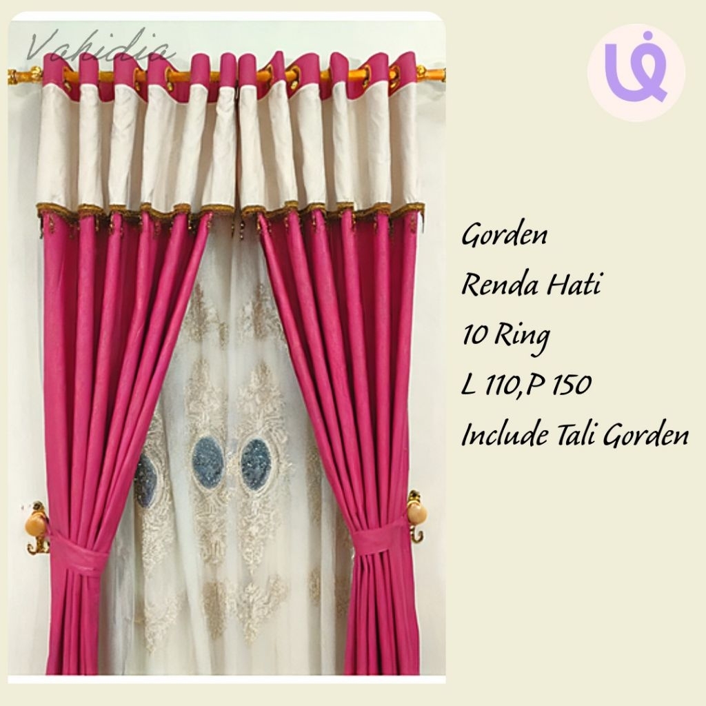 Tirai Gorden Jendela Renda Poni Kristal Untuk Rumah Impian