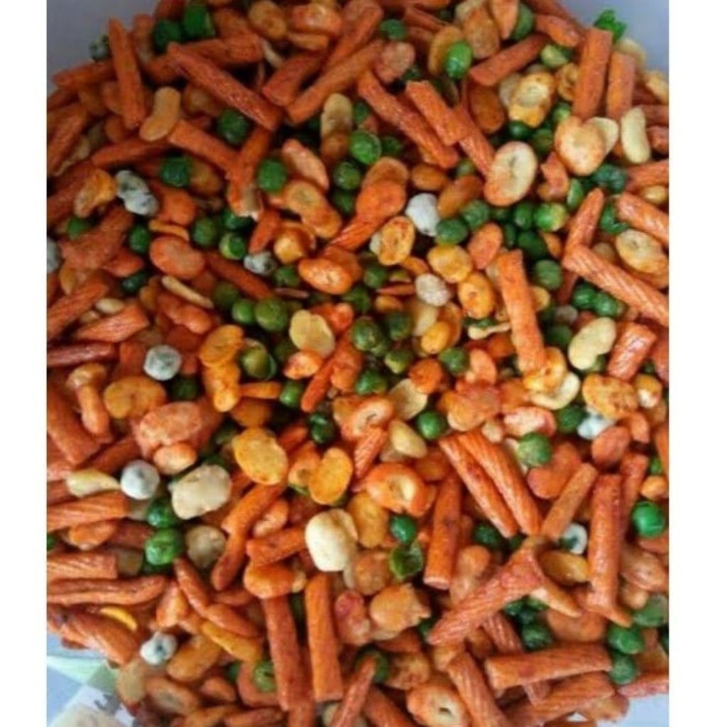 

(1Kg) Kacang Mix (kapri ijo,koro asin, koro pedas,stik pedas)