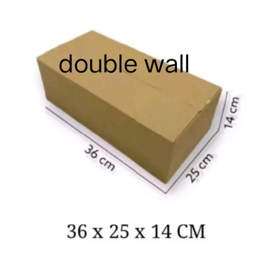 

kardus box Ukuran 36x25x14 cm double wall polos
