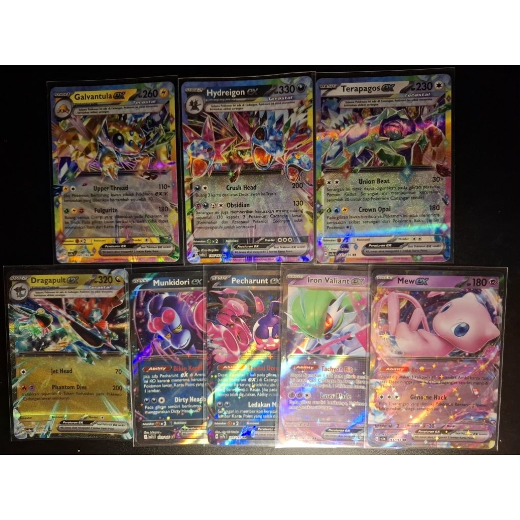 (Pokemon Indonesia)WTS Pokemon card EX Mew ex 151/165 RR, Hydreigon ex 116/182 RR, Galvantula ex 047