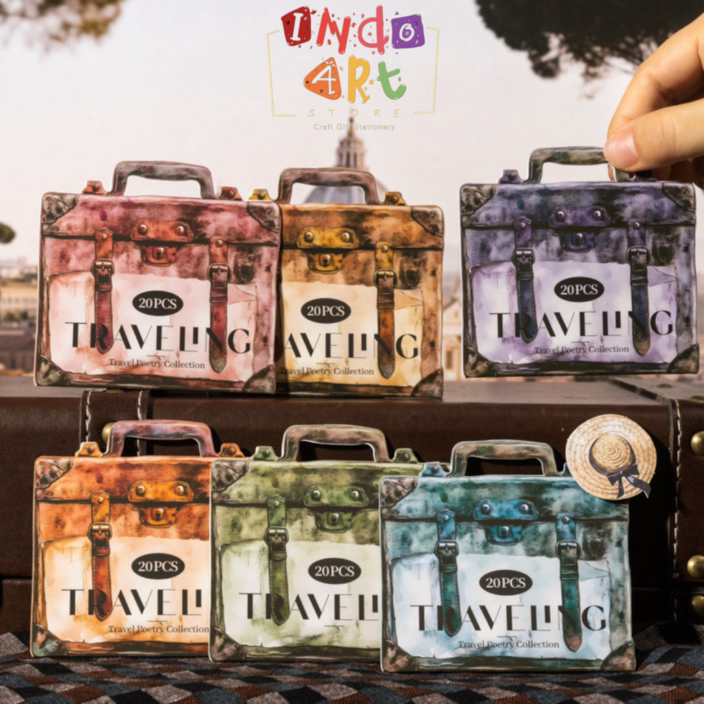 

(IAS) Sticker Material Paper Deco Journal Scrapbook Travel Paris Camping Weekend Tent Koper Luggage