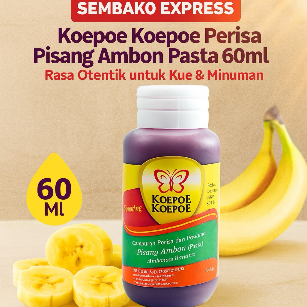 

Koepoe Koepoe Perisa Pisang Ambon Pasta 60ml – Rasa Otentik untuk Kue & Minuman