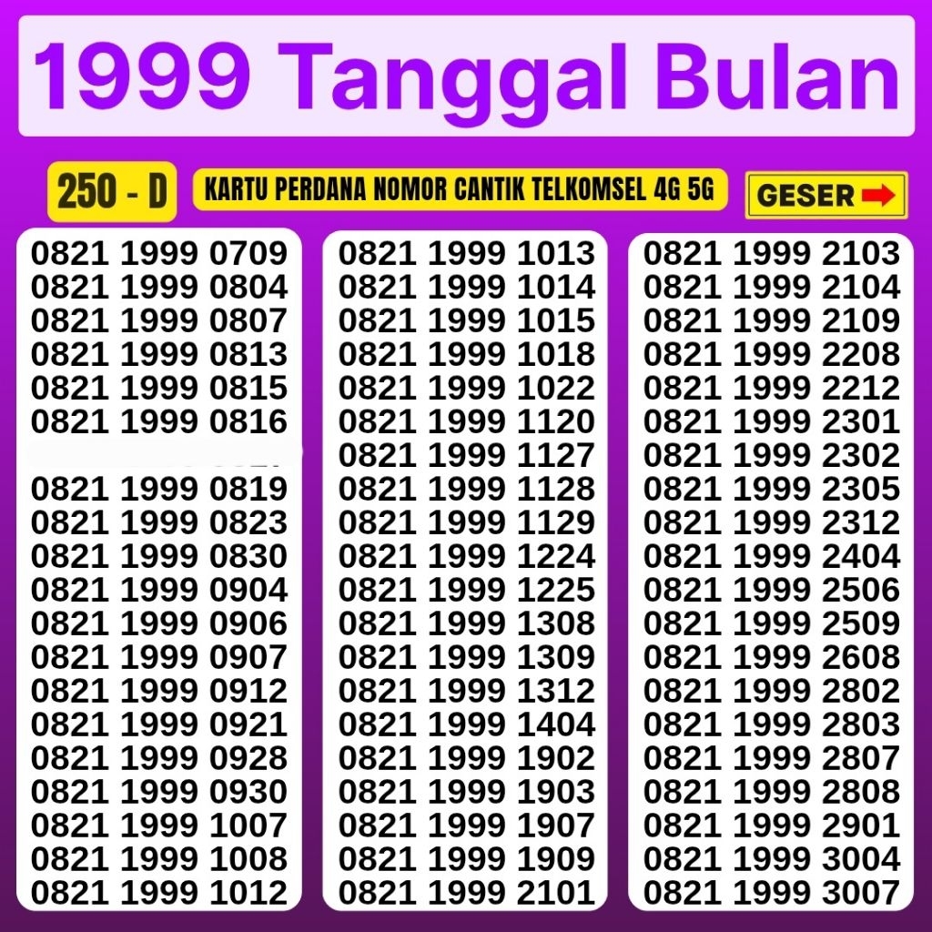Nomor Cantik Simpati Telkomsel 4G 5G Kartu Perdana Telkomsel Simpati Nocan Simpati Nomer Cantik Telk