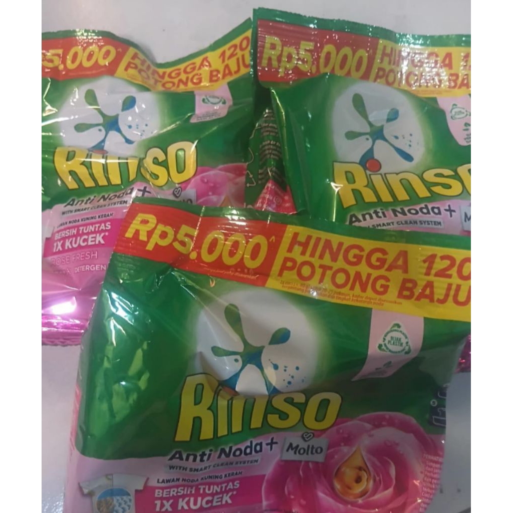 Rinso +molto 5000  195 gr, detergen dengan pewangi pakaian
