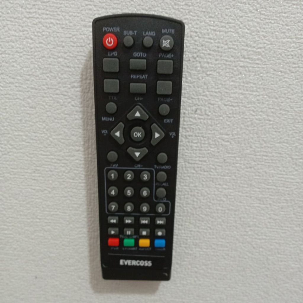 REMOTE REMOT STB EVERCOSS DVB T2 REMOT SET TOP BOX EVERCROSS  stb dvb t2 langsung pakai