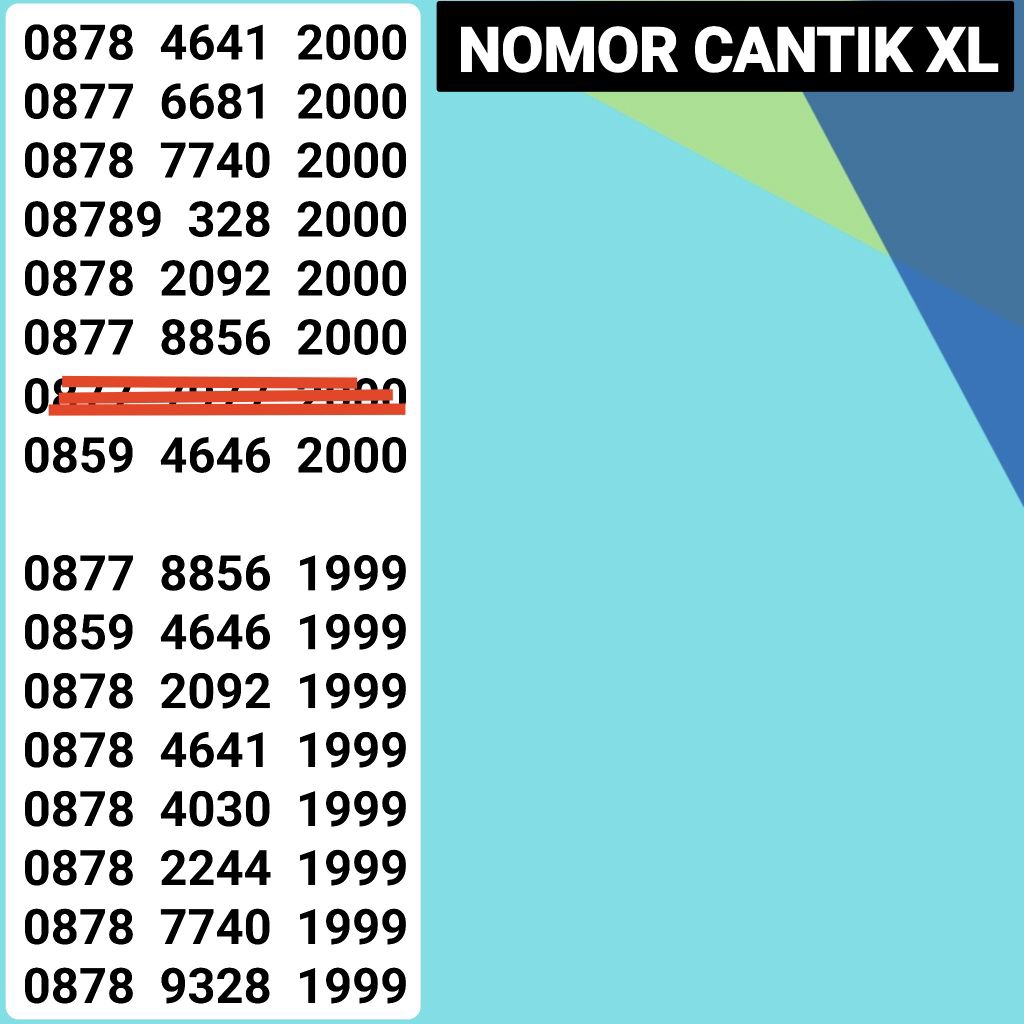 NOMOR CANTIK XL KARTU PERDANA XL SERI TAHUN 2000 dan 1999 4G 5G