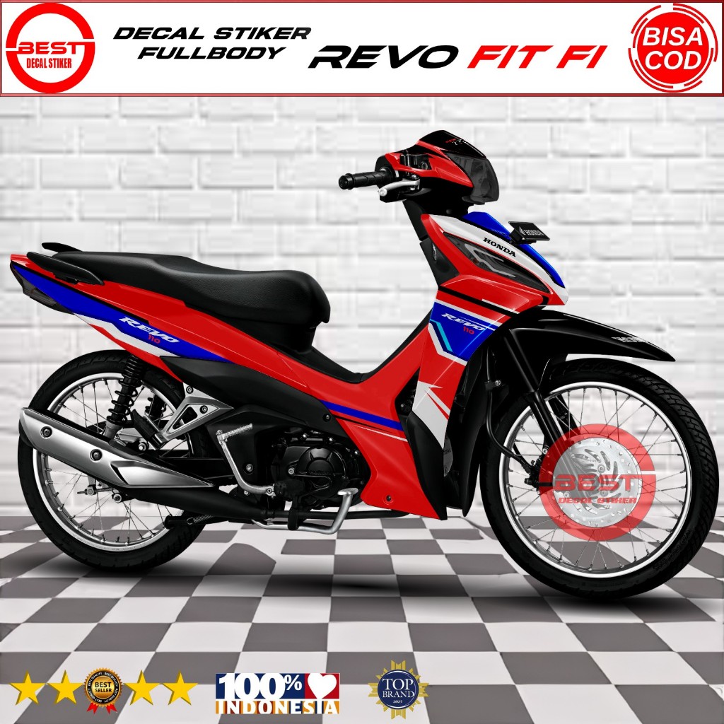 Decal Revo Fit FI Full Dashboard Desain HRC Racing - Variasi Stiker Decal Fullbody Revo Fit FI
