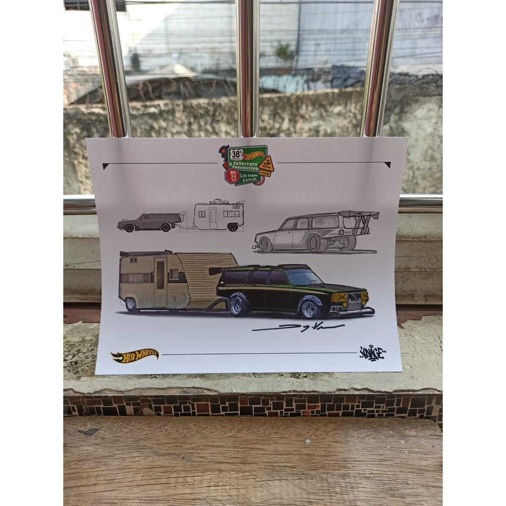 Poster Hot Wheels LA CONVENTION TTD SIGNED BASAH DWAYNE VANCE ORIGINAL RARE