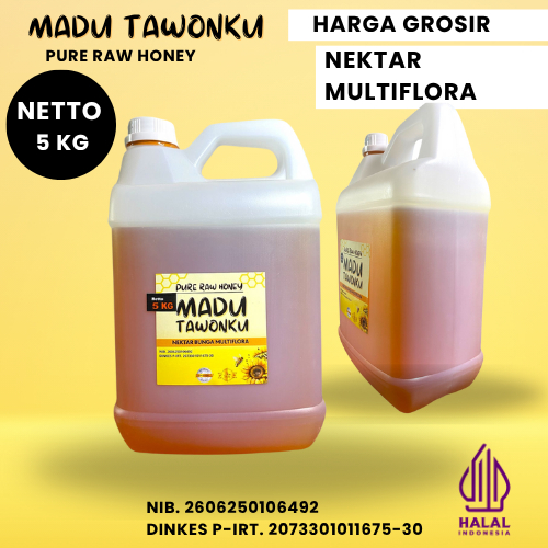 

Grosir Madu Murni Nektar Multiflora Super 5 Kg Bersertifikat Resmi P-IRT